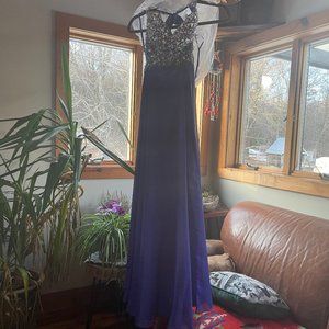 Strapless Purple Prom Dress